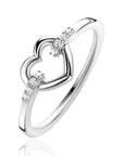 ZINZI zilveren ring open hart, bezet met witte zirkonia's in band ZIR1755 - PansiteNederland.nl