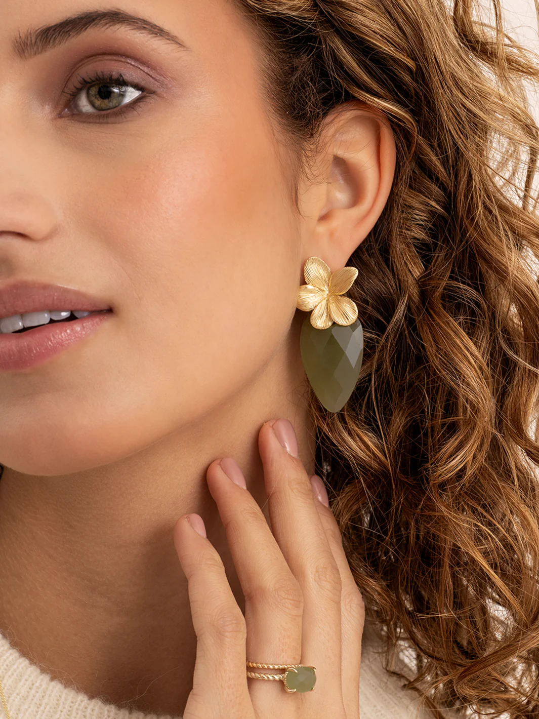 Sparkling Jewels Oorstenen | Blossom - Lime Jade EAGEM64-BS - PansiteNederland.nl