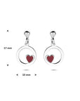 Zilveren gerhodineerde oorhangers hartje 17 mm - 1341862