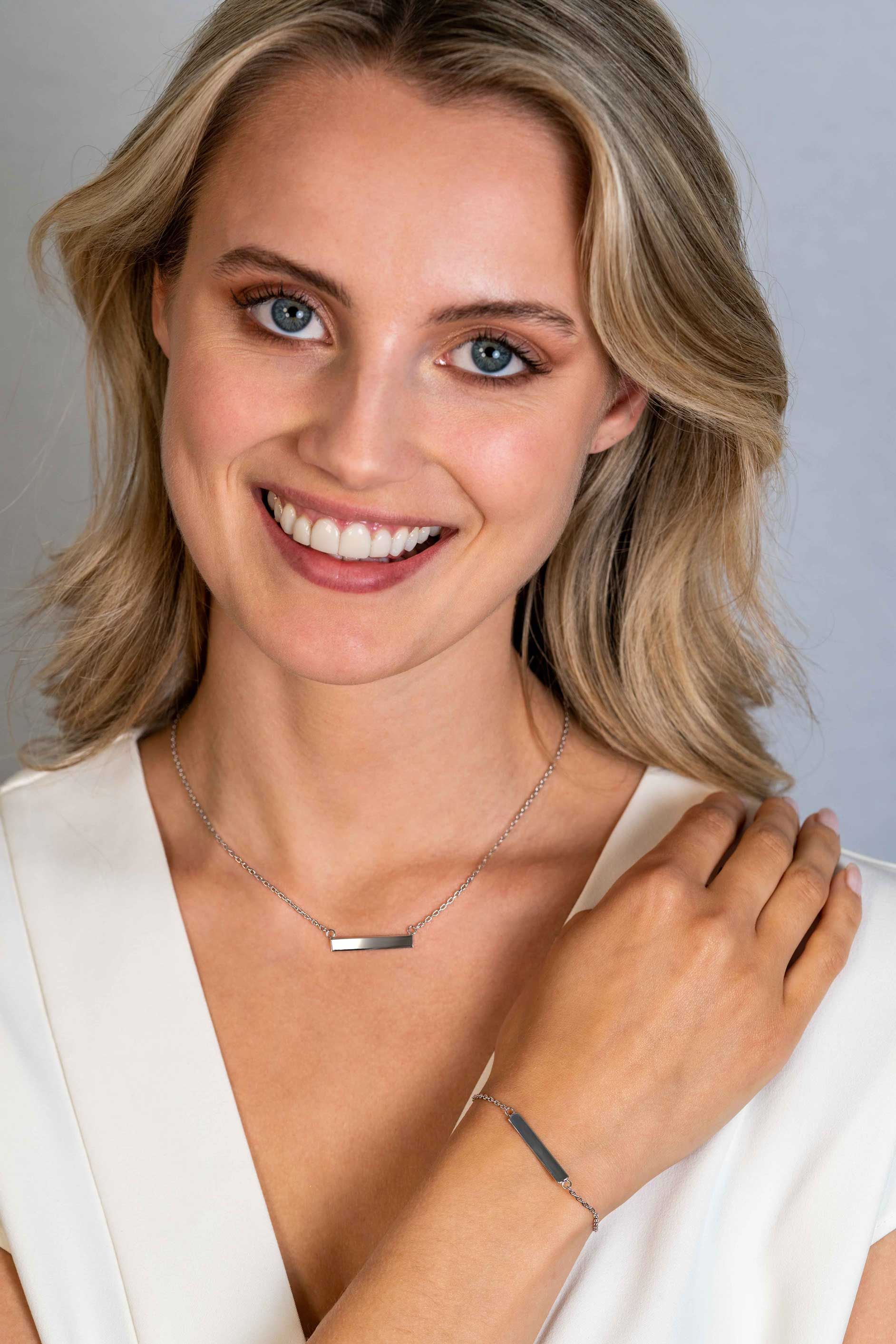 Zinzi zilveren armband met glanzend plaatje om te graveren 17-20cm ZIA2344 - PansiteNederland.nl