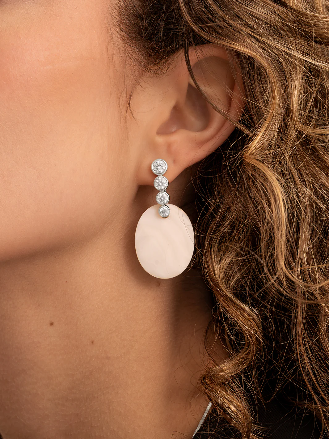 Sparkling Jewels Oorbellen Zirkonia EAS36 Zilverkleurig