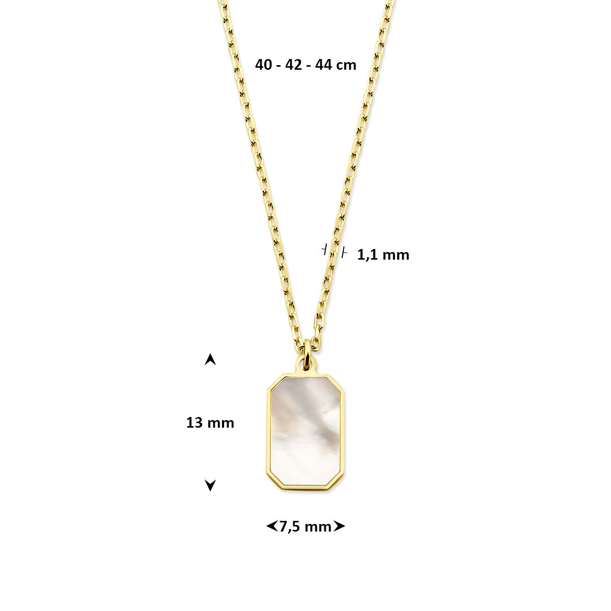 Fantasy Collection Collier parelmoer 40 - 42 - 44 cm 14K geelgoud