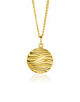 Zinzi gold plated zilveren hanger rond met sierlijke golven als bewerking ZIH2450 (zonder collier) - PansiteNederland.nl
