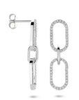 Zilveren gerhodineerde oorhangers zirkonia 33 mm - 1340973