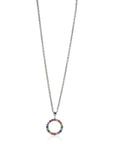 Zinzi zilveren hanger 12mm bezet met regenboog kleurstenen ZIH2170Z (zonder collier) - PansiteNederland.nl