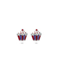 Zilveren gerhodineerde oorknoppen cupcake 7,5 mm - 1341853