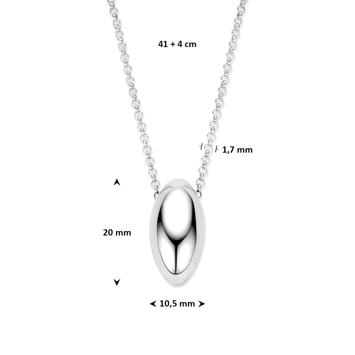 Fantasy Collection Collier 41 + 4 cm zilver