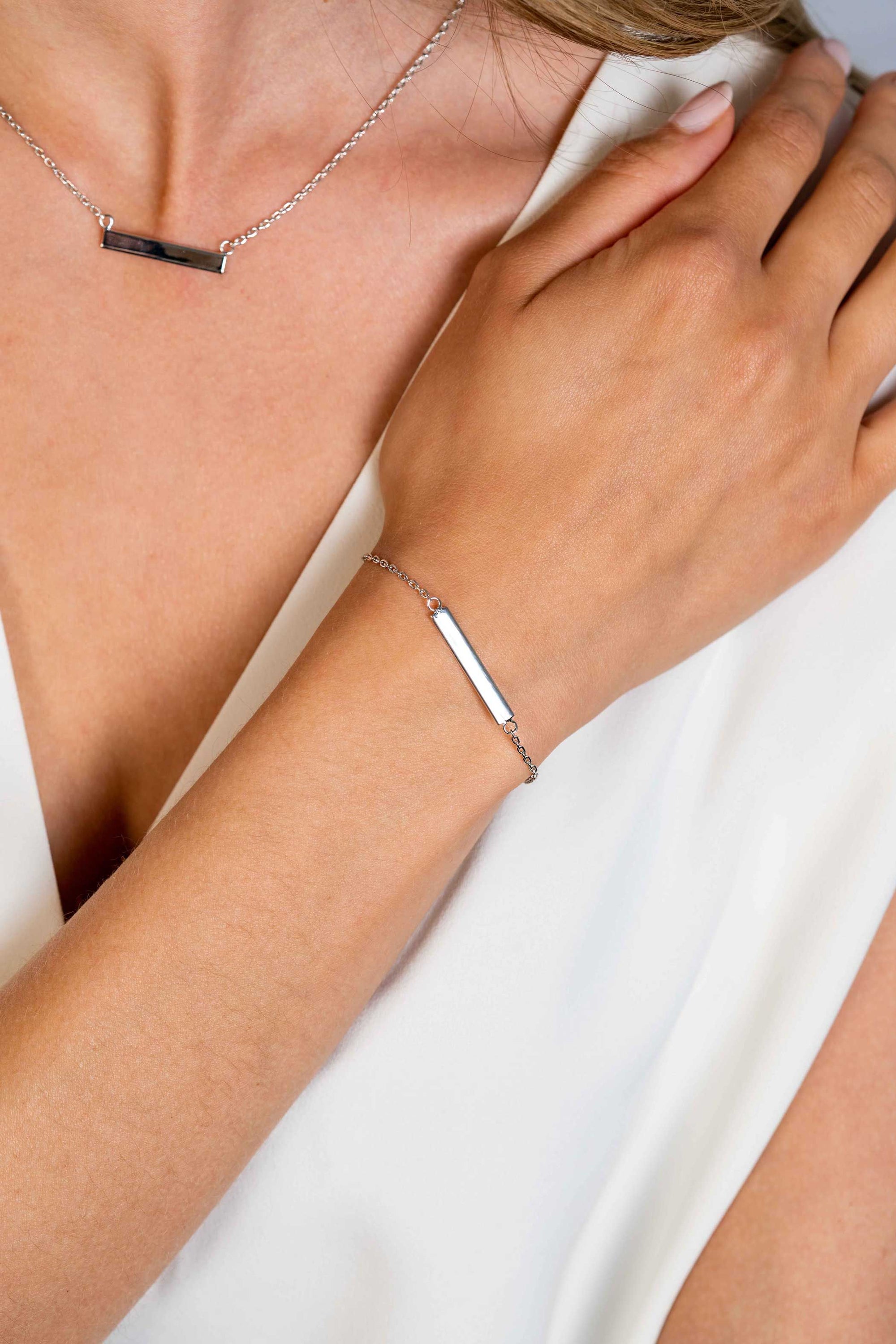 Zinzi zilveren armband met glanzend plaatje om te graveren 17-20cm ZIA2344 - PansiteNederland.nl