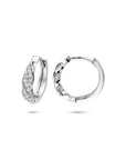 Zilveren gerhodineerde klapoorringen zirkonia 15 mm - 1340900