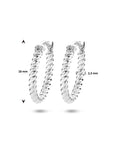 Zilver Gerhodineerd Oorringen Gedraaid 1337454 - PansiteNederland.nl