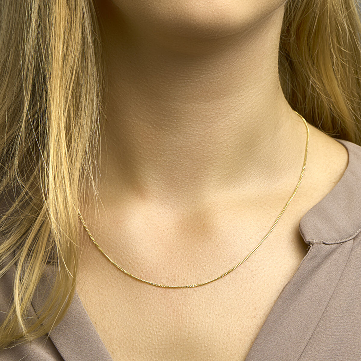 Fantasy Collection Collier gourmette 1,2 mm 14K geelgoud