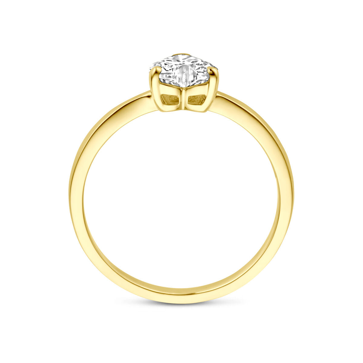 Fantasy Collection Ring hart zirkonia 14K geelgoud