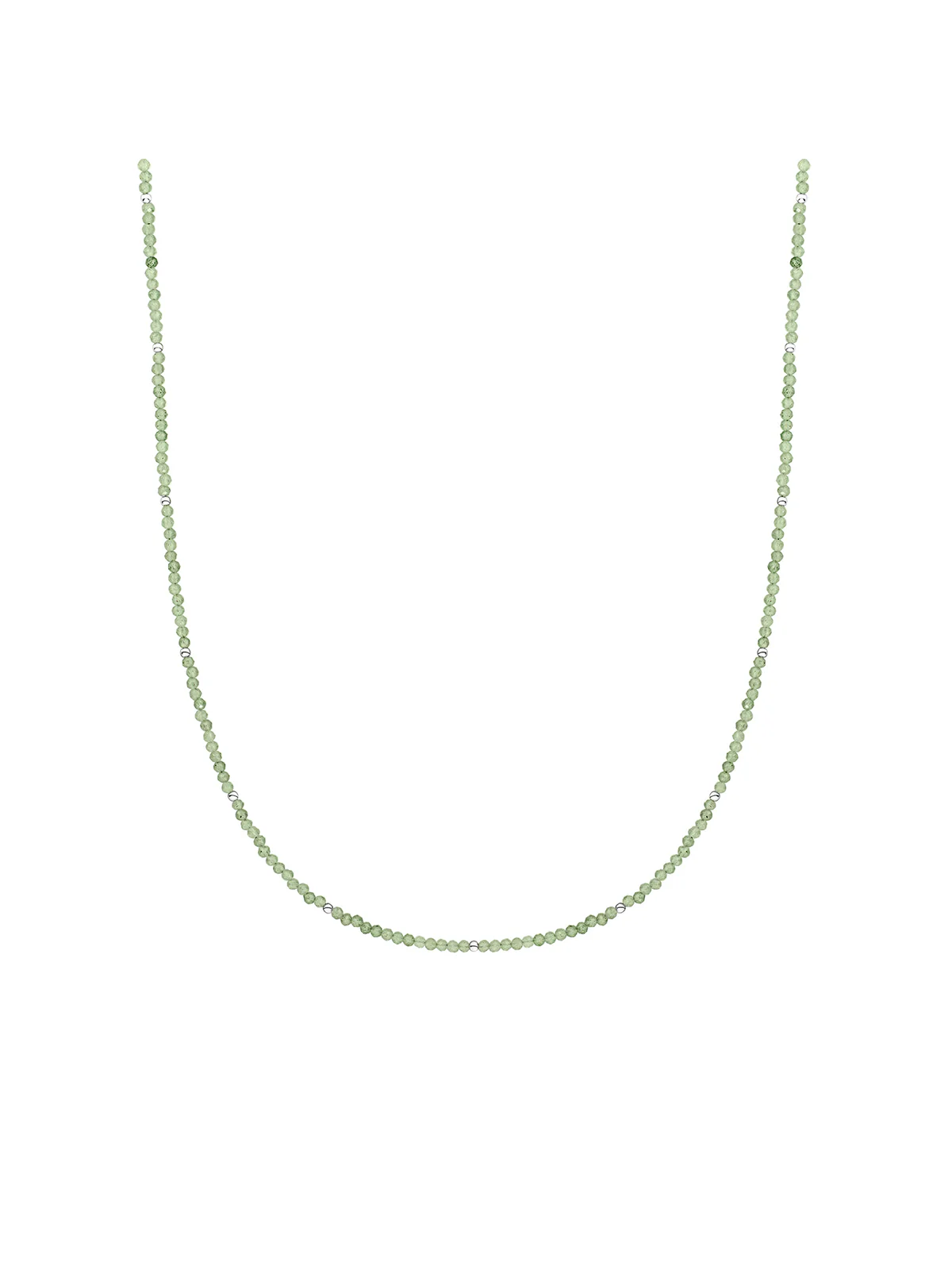 Sparkling Jewels Ketting Jade NLK04S-G64 Zilverkleurig
