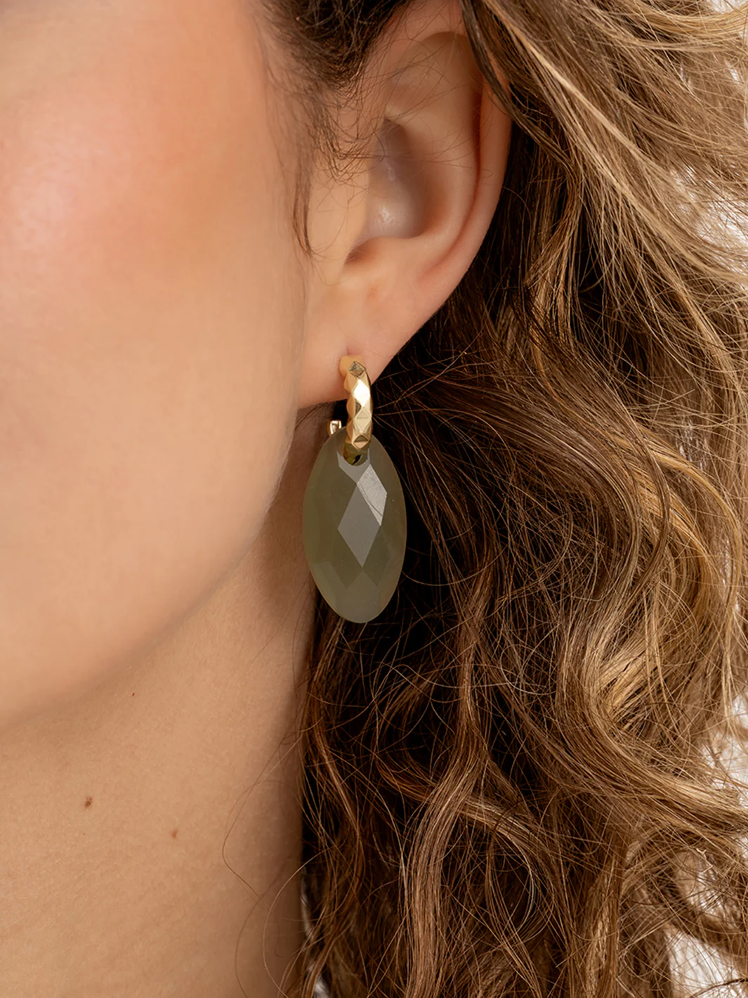 Sparkling Jewels Oorstenen Leaf - Lime Jade EAGEM64-FCLF-S