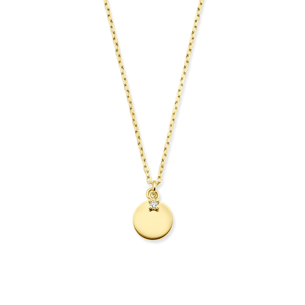 Fantasy Collection Collier rondje zirkonia 40 - 42 - 44 cm 14K geelgoud