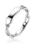 ZINZI zilveren ring met paperclip schakels en rechthoekig glanzend plaatje ZIR2530 - PansiteNederland.nl