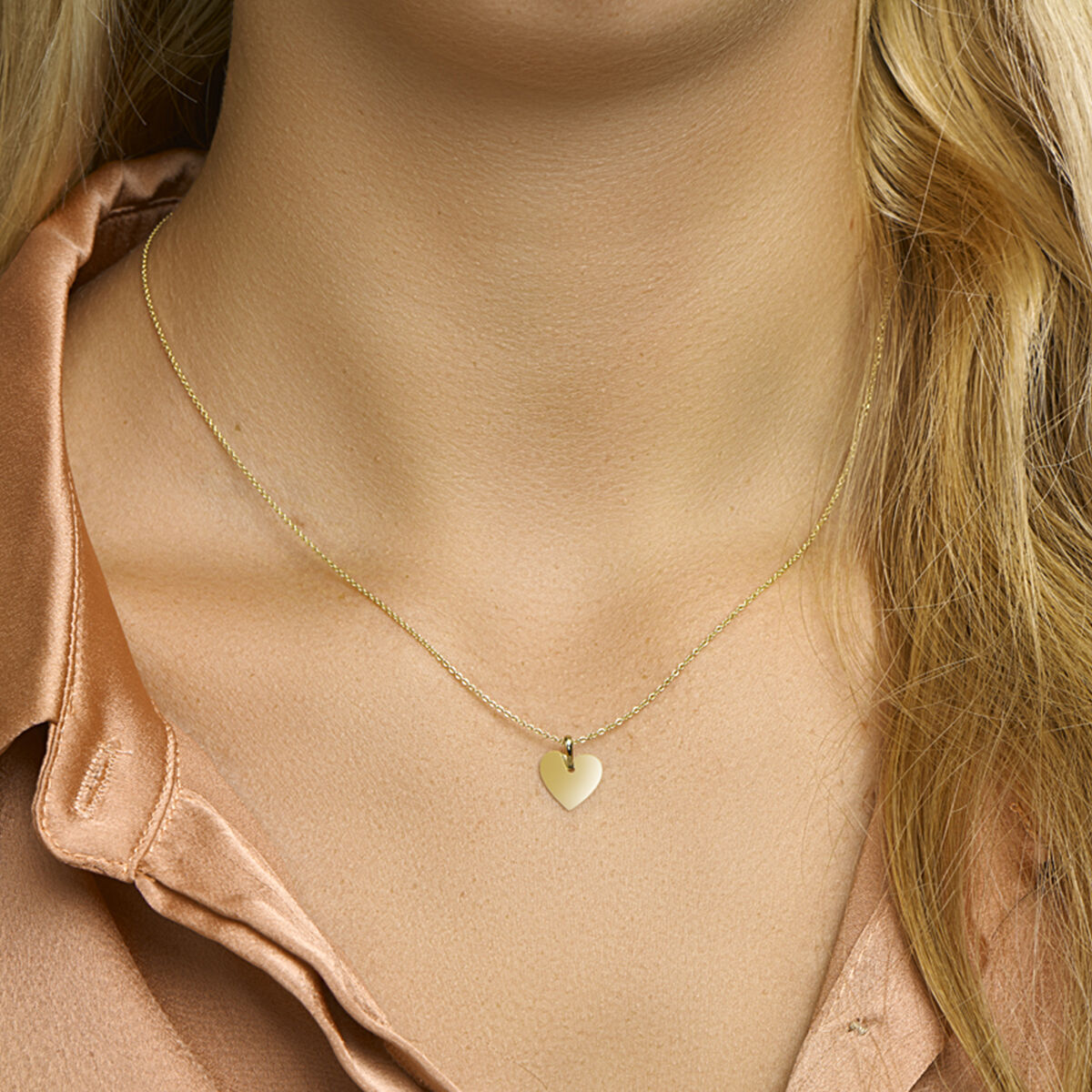 Fantasy Collection Graveerhanger hart 14K geelgoud