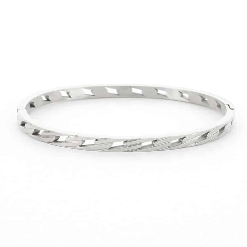 Kalli Kalli Ankerschakel Smal Armband 2183 - Zilverkleurig 58 mm