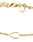Zinzi zilveren armband geel verguld hart 17-20cm ZIA1188G
