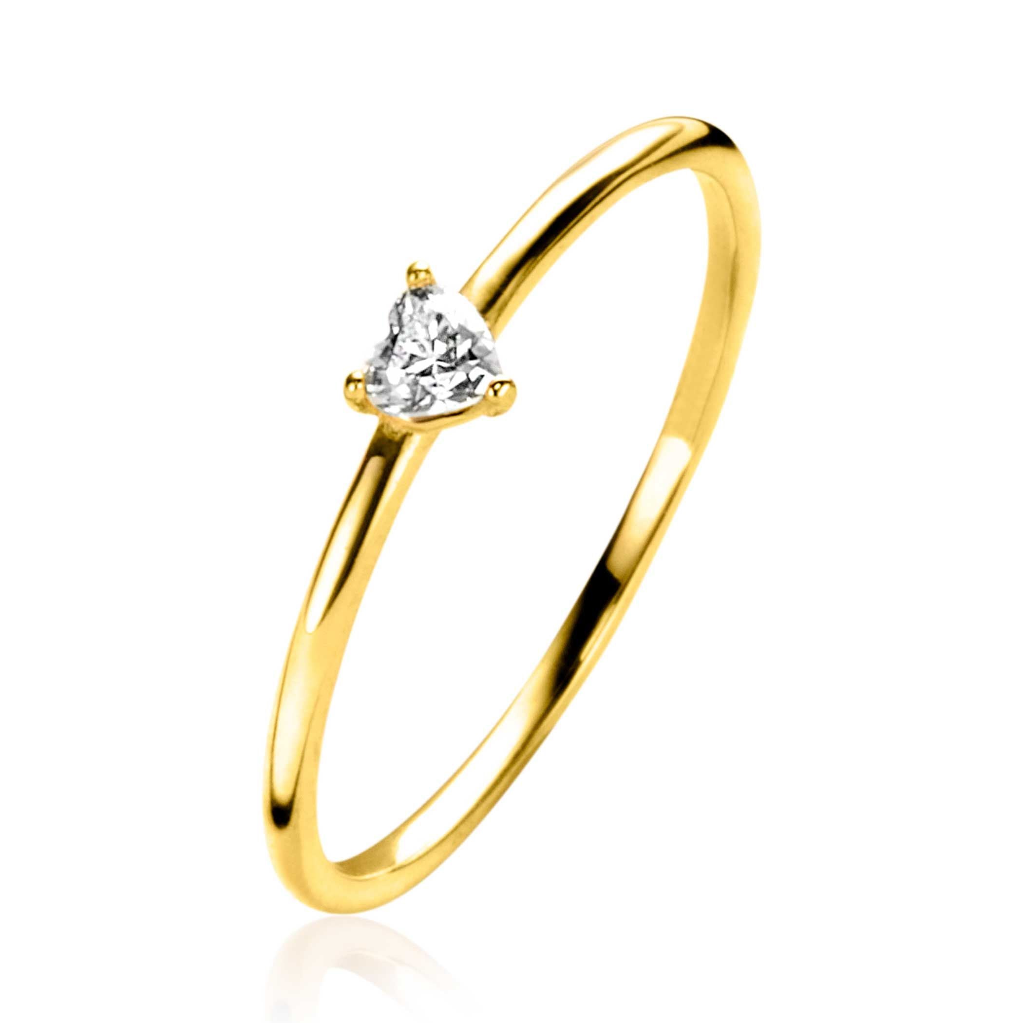 ZINZI 14K Gouden Ring met Witte Zirkonia ZGR370