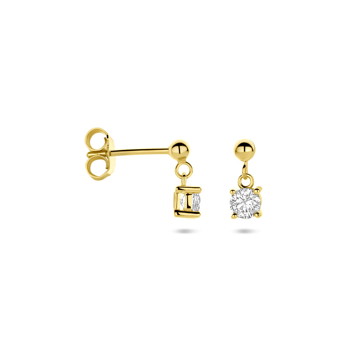 Fantasy Collection Hangende oorbellen zirkonia 11 mm 1 micron zilver verguld