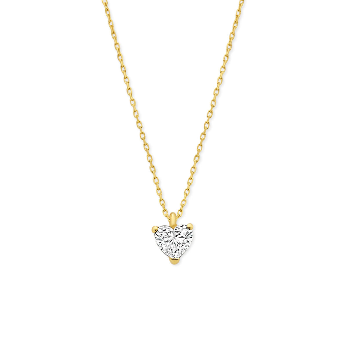 Fantasy Collection Collier hartje lab grown diamant 0.50ct f vs 41 - 43 - 45 cm 14K geelgoud