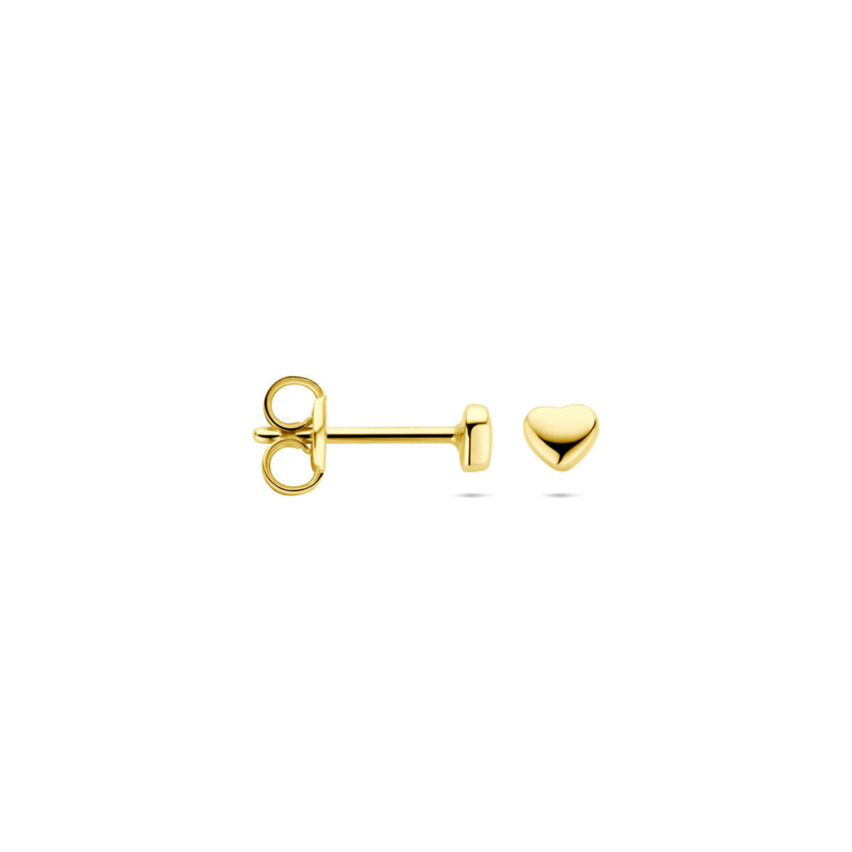 Fantasy Collection Oorbellen hartje 3 mm 14K geelgoud