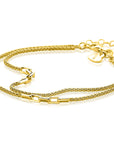 ZINZI gold plated armband met popcorn & paperclip schakels 5,5mm breed ZIA2709G