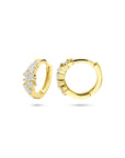 Zilveren vergulde geel klapoorringen zirkonia 13 mm 1 micron - 2104012