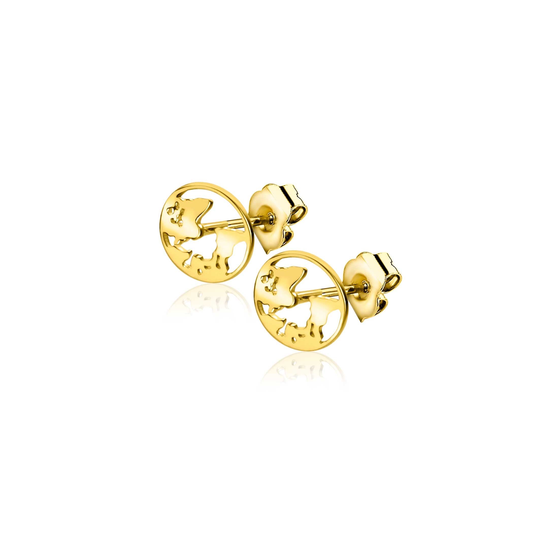 ZINZI 14K Gouden Oorknoppen ZGO474 zilver oorbellen