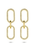 Zilveren vergulde geel oorhangers zirkonia 33 mm 1 micron - 2104030