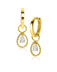 Zinzi Gold 14 krt gouden oorbedels met open druppelvorm en peervormige witte zirkonia ZGCH478 (zonder oorringen) - PansiteNederland.nl