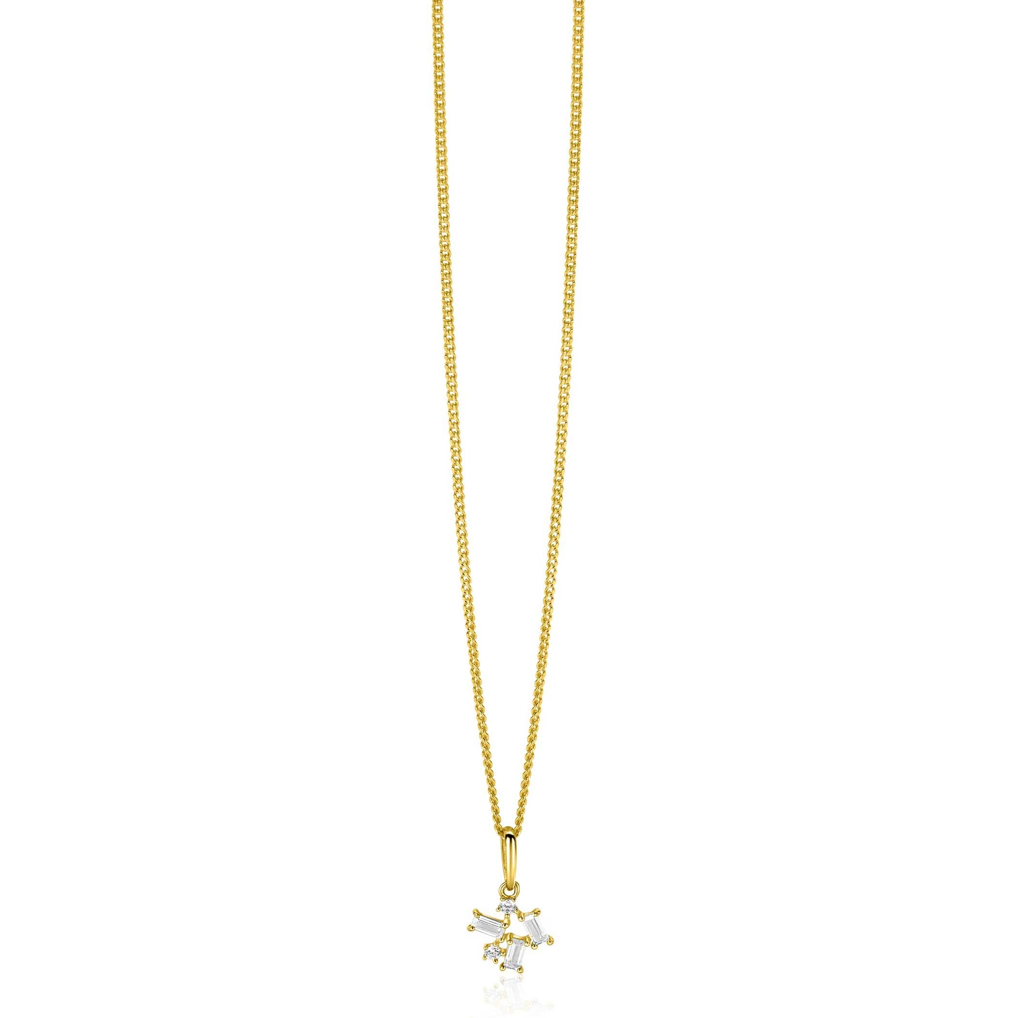ZINZI 14K Gouden Hanger met Witte Zirkonia ZGH511