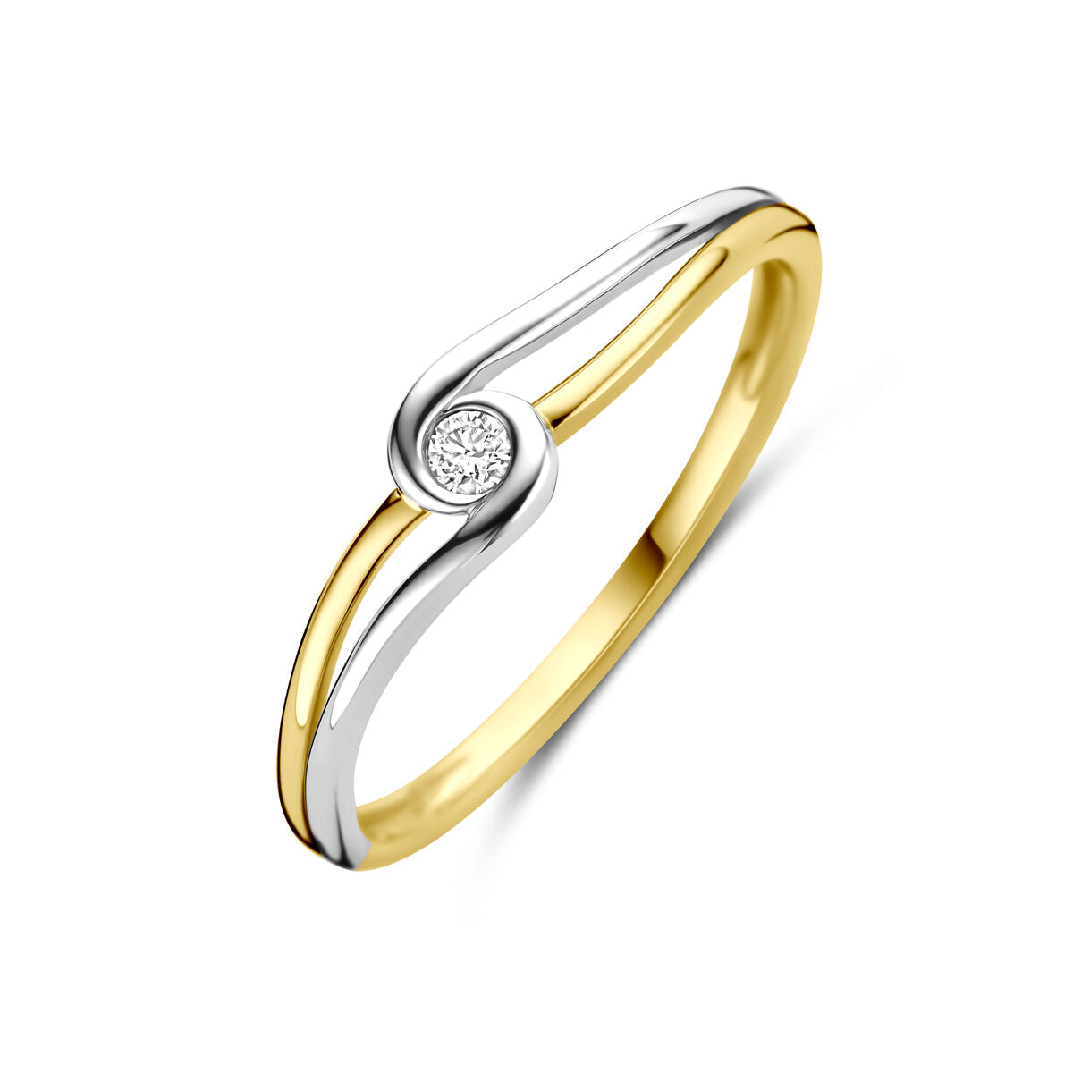Fantasy Collection Ring diamant 0.04ct h si 14K bicolor goud