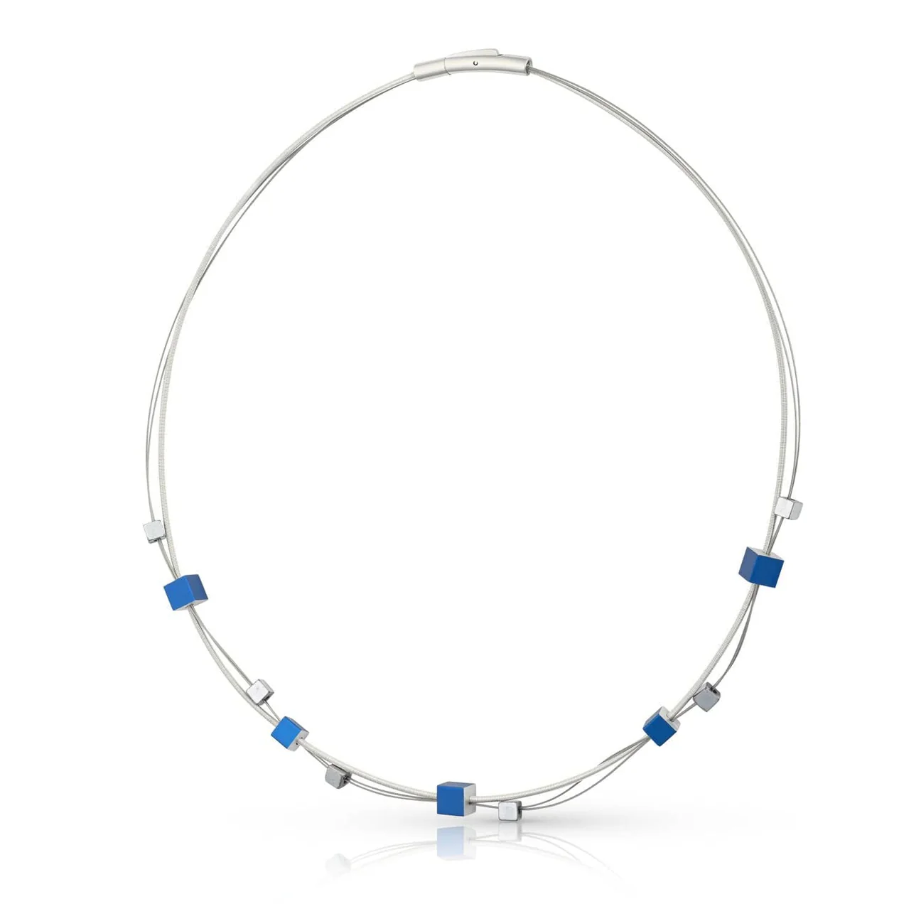 Clic Speelse Kubusjes Collier 45cm edelstaal - C257BI