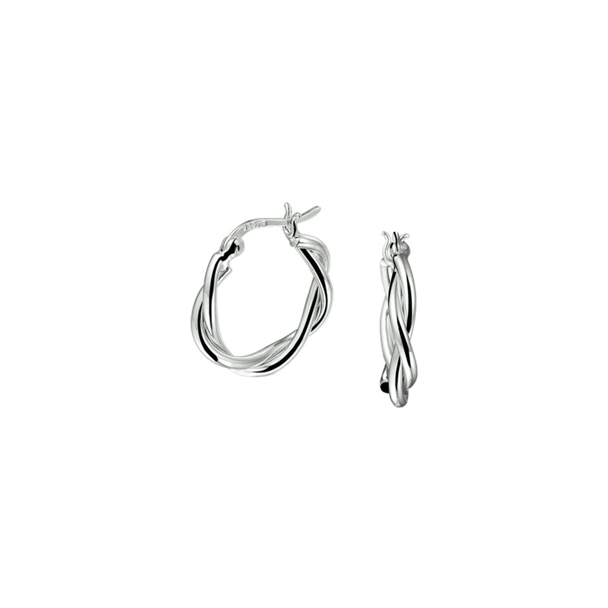 Fantasy Collection Oorbellen gedraaide buis zilver