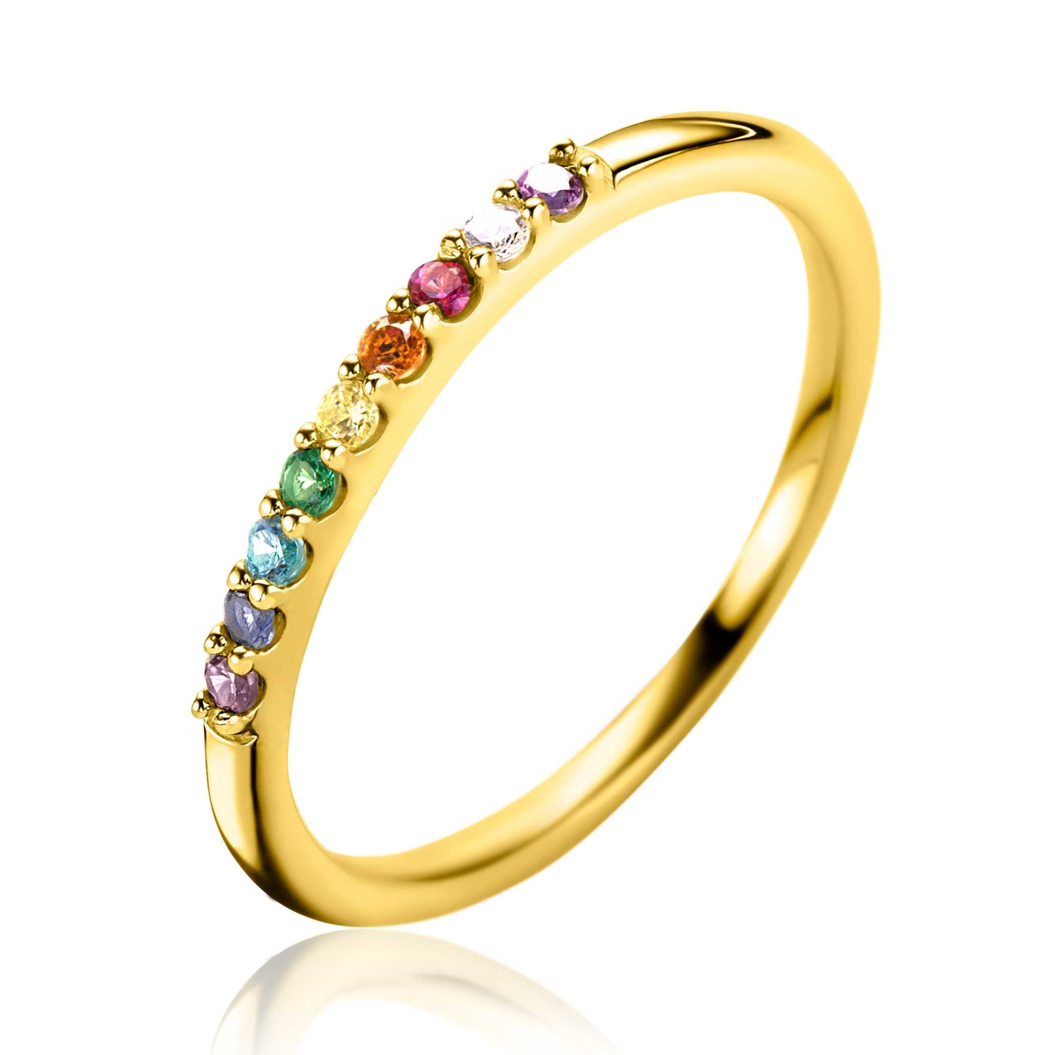 ZINZI Verguld Zilveren Ring met Zirkonia - ZIR2598