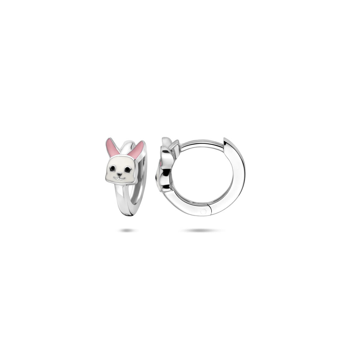 Zilver Gerhodineerd klapoorringen emaille konijn 10 mm - 1341280 - PansiteNederland.nl