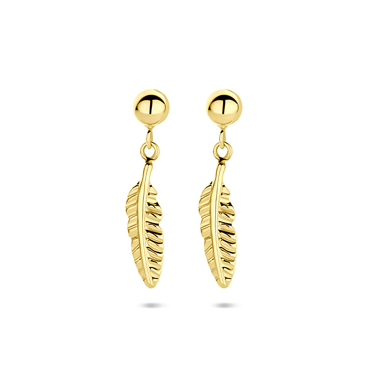 14K geelgouden oorhangers veer 17 mm - 4034250