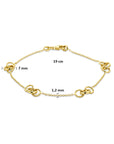14K geelgouden armband rondjes gediamanteerd 19 cm - 4035275