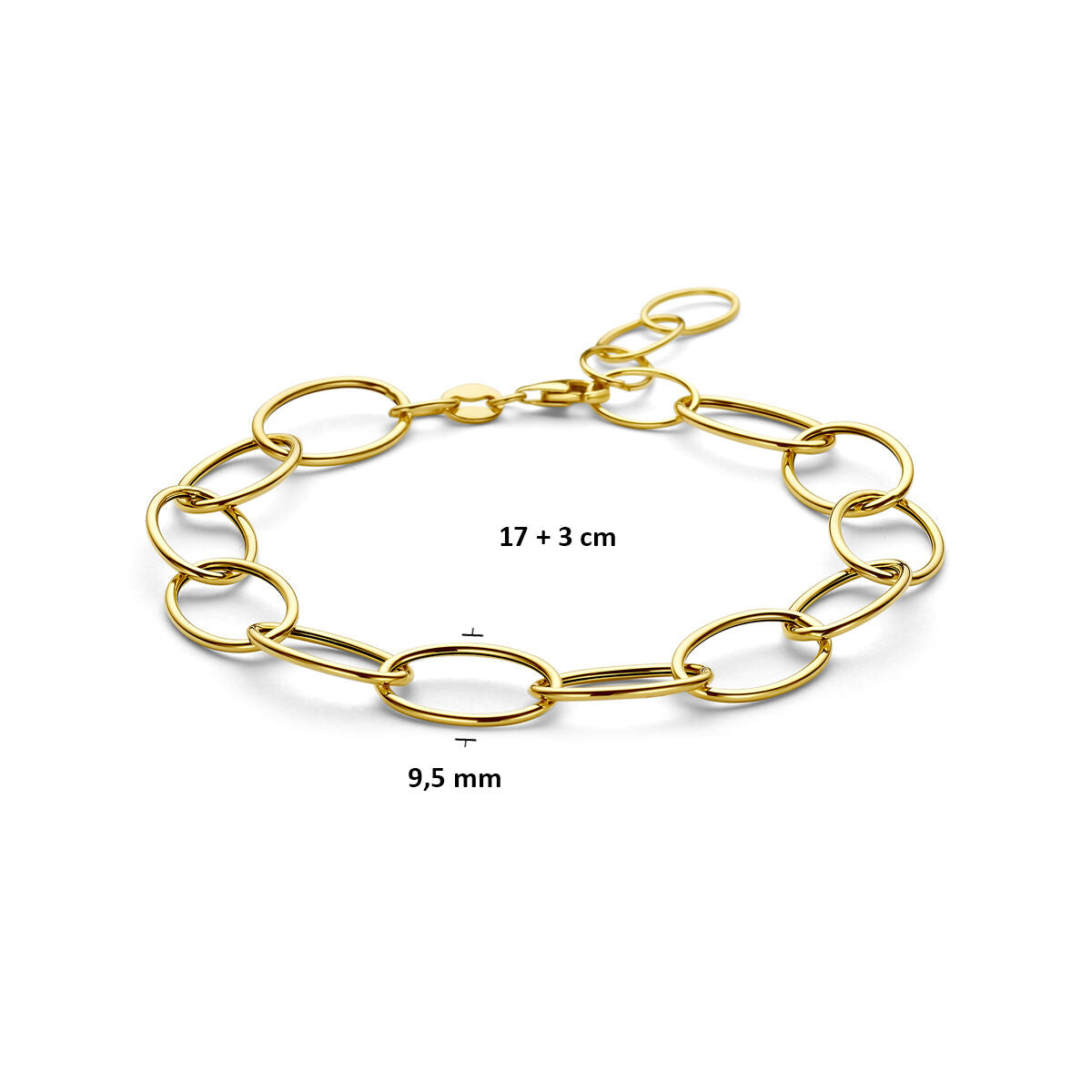 Fantasy Collection Armband 9,5 mm 17 + 3 cm 14K geelgoud