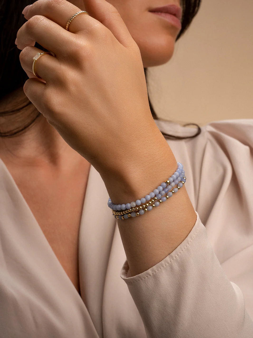 Sparkling Jewels Armband Kantagaat SBG-GEM47-3MM-MIX Zilverkleurig
