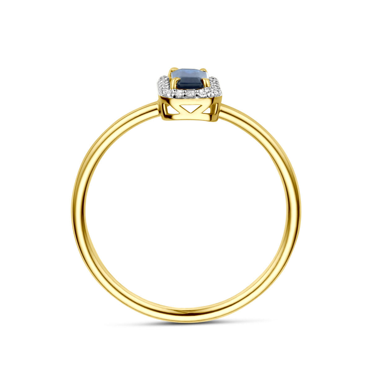 Fantasy Collection Ring saffier en diamant 0.06ct h si 14K geelgoud