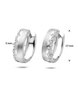 Zilveren gerhodineerde klapoorringen zirkonia poli/mat 17 mm - 1341913