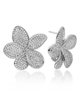 Sparkling Jewels Oorbellen | Flora Push Back Sparkling Jewels Oorbellen Silver - CZ EAS38 - PansiteNederland.nl