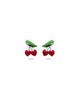 Zilveren gerhodineerde oorknoppen kersen 8 mm - 1341857