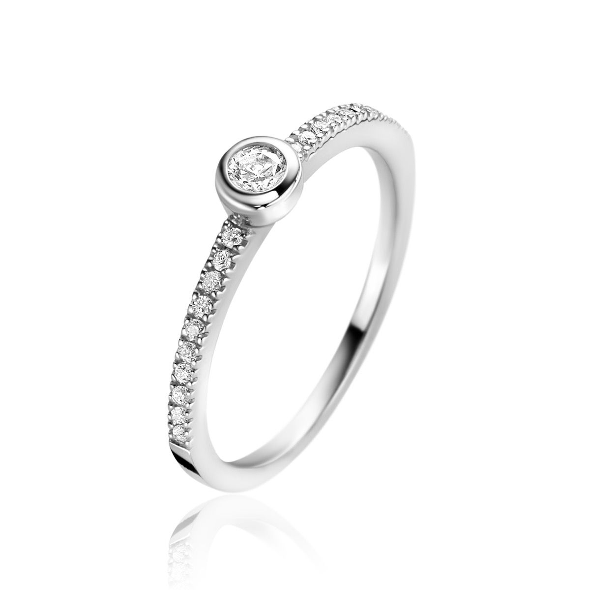 ZINZI Zilveren Ring met Witte Zirkonia - ZIR2422