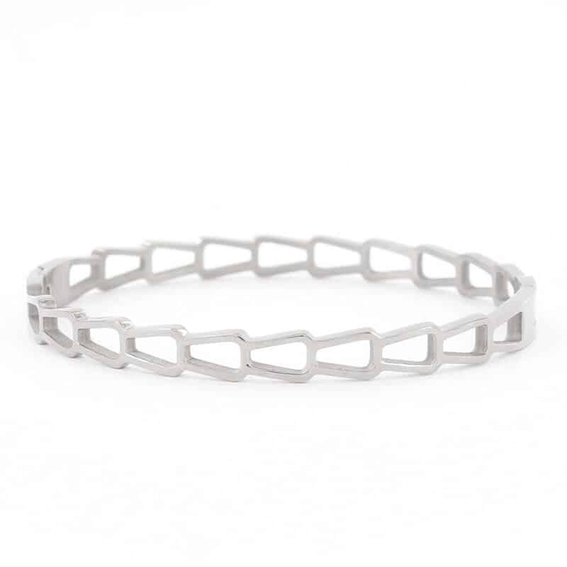Kalli Kalli Hoekig Armband 2193 - Zilverkleurig 58 mm