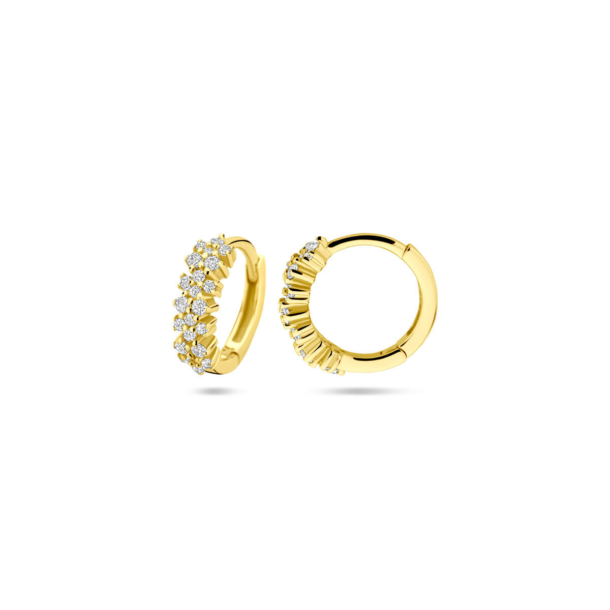 Zilveren vergulde geel klapoorringen zirkonia 11,5 mm 1 micron - 2104011