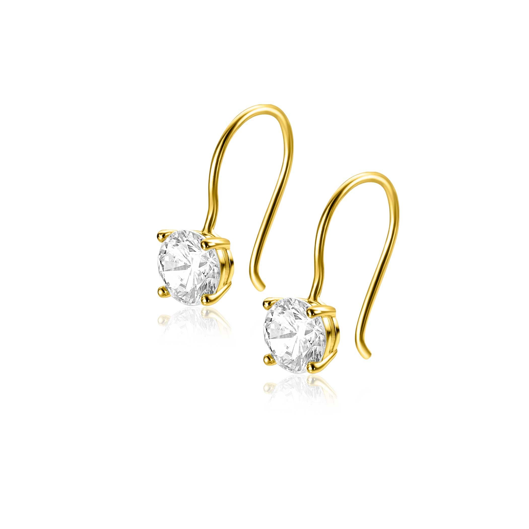 ZINZI 14K Gouden Oorbellen met Witte Zirkonia ZGO480